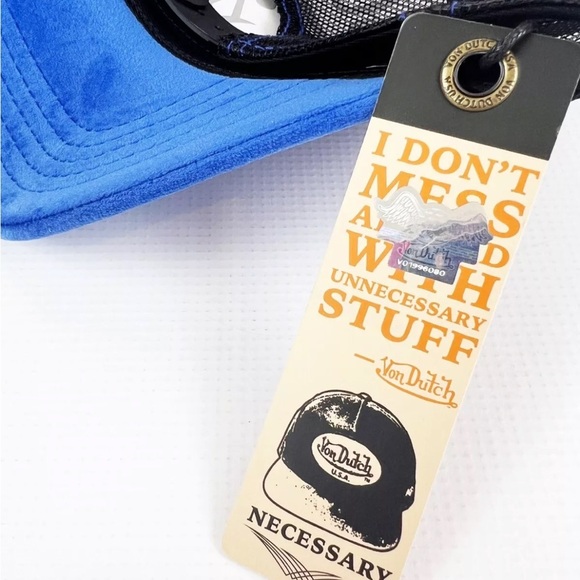 Von Dutch Blue Velvet Upside Down Embroidered Logo
VELVET Trucker Hat/Snapback - Picture 13 of 14